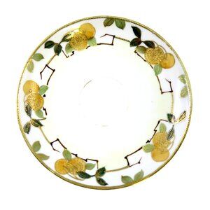 Meito Nippon Saucer 1908–1921 Hand Painted Oranges, Moriage, Gold Trim, Antique